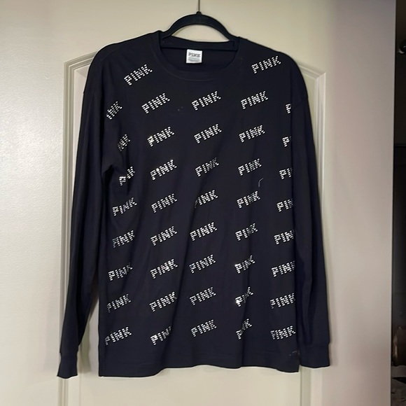 Pink embellished long sleeve t -shirt.size XS. - Picture 1 of 3
